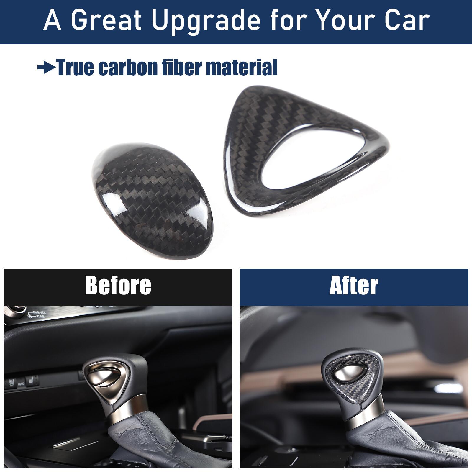 Real Carbon Fiber Gear Shift Knob Head Trim Cover For Lexus ES UX LX GX 18-24