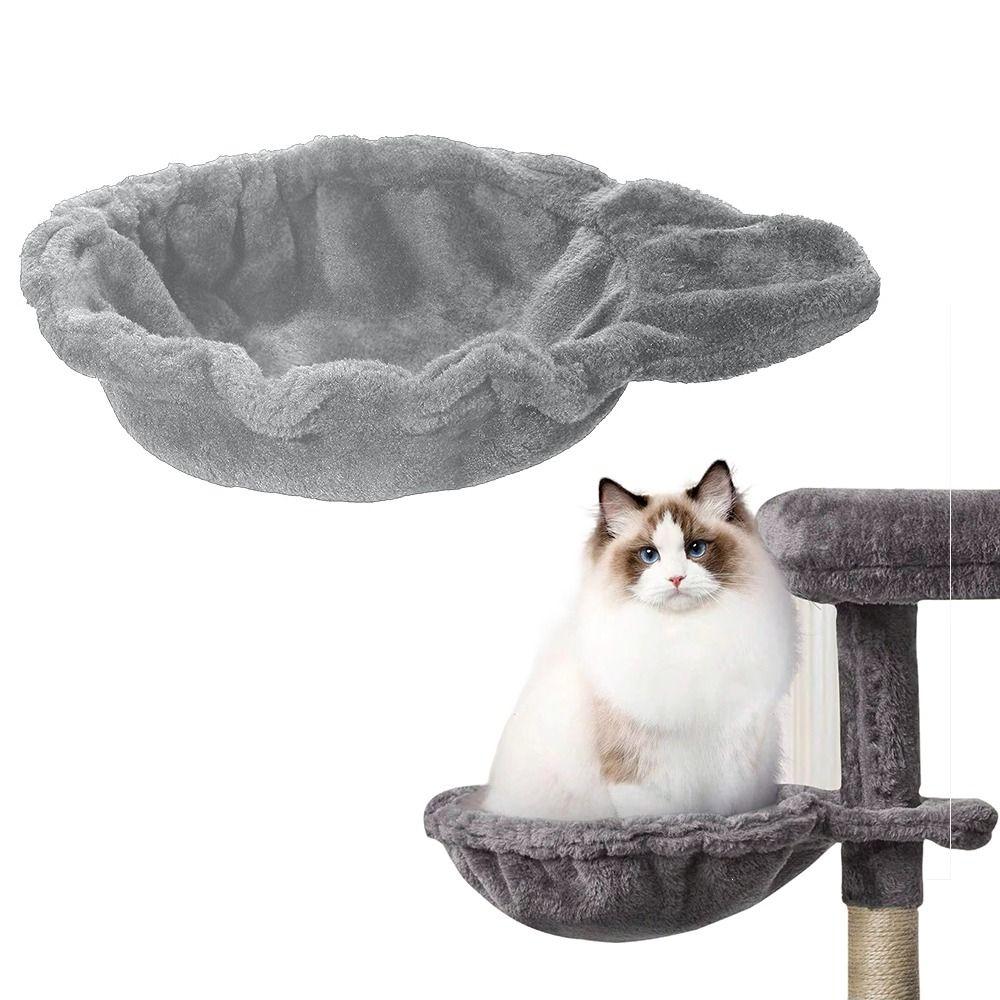 

Soft Cat Tree Hammock Comfortable Plush Cat Basket Sturdy Sleeping Kennel Cat Climbing Tower бежевий