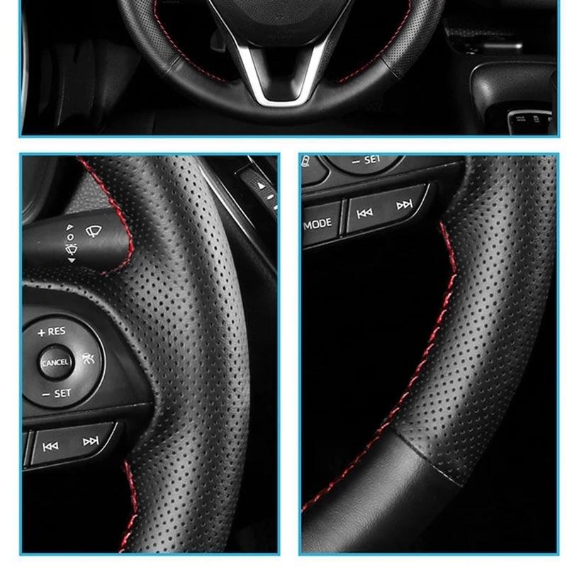 For Renault Laguna 3 Latitude Renault Samsung SM5 SM7 2009-2018 Hand-stitched Black  Leather Car Steering Wheel Cover