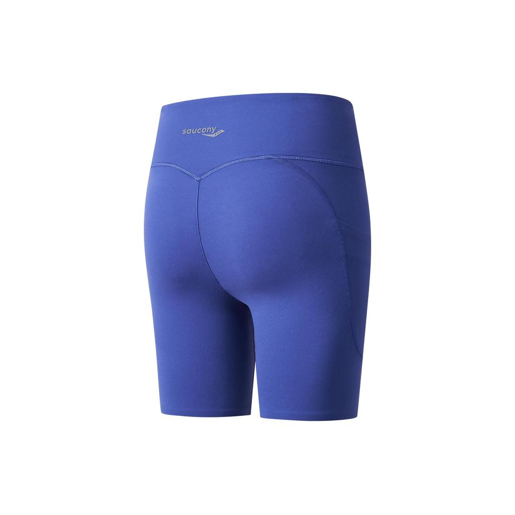 SAUCONY Solid Color Elastic Slim Fit Four Inch Sports Shorts Women Shorts Stamp-Blue SC1249007DY-BL64