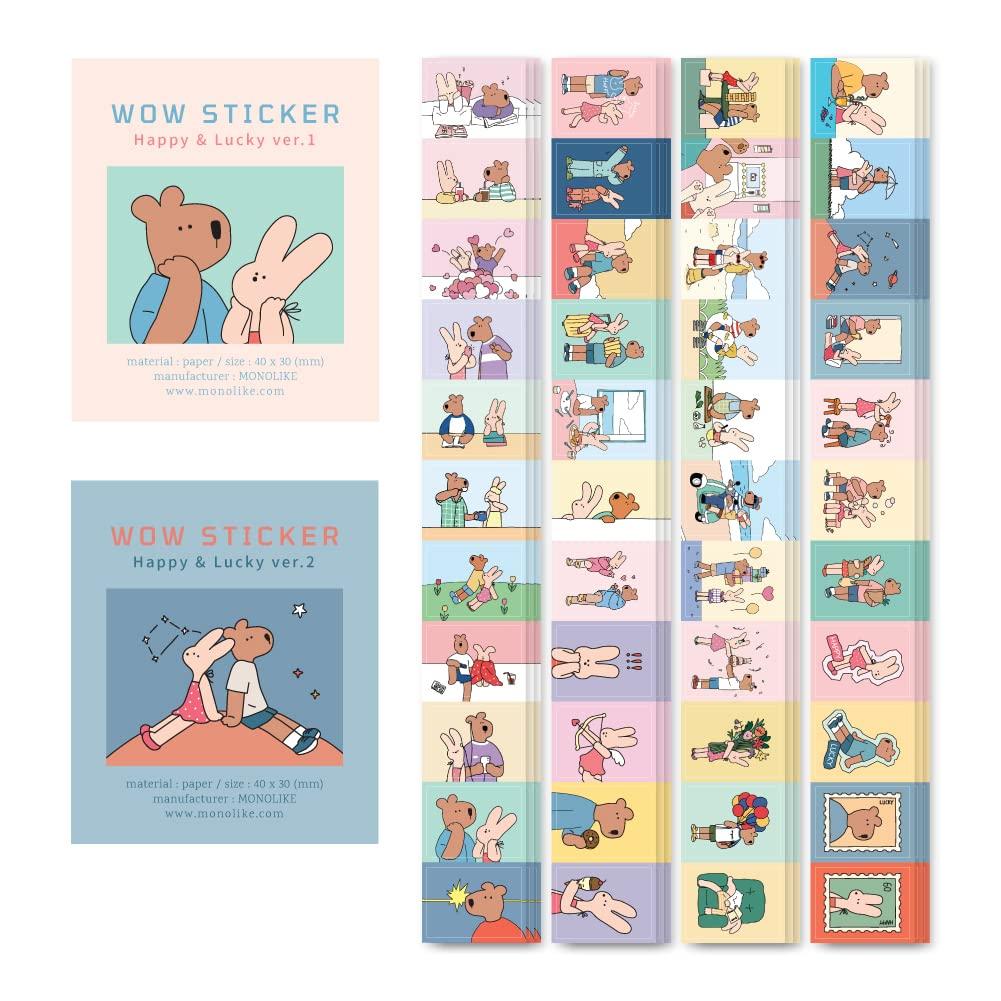 

Monolike Wow Sticker Happy and Lucky Wow Sticker Happy and Lucky Set Cute Diary Mini Sticker Set Ver.1 + Ver.2 Ver.1 + Ver.2 - Stickers, Deco,