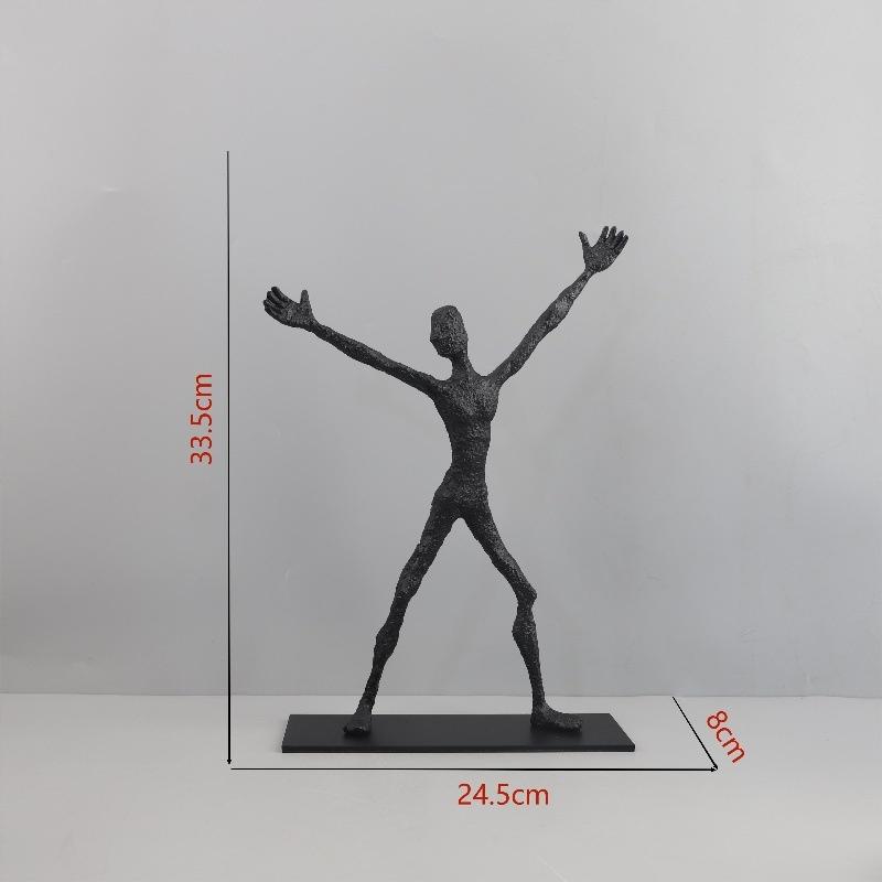 Kreative Geometrische Gusseisen Figur Skulptur Metallhandwerk Ornamente Paar Statue Metallfiguren Heimdekoration Zubehör