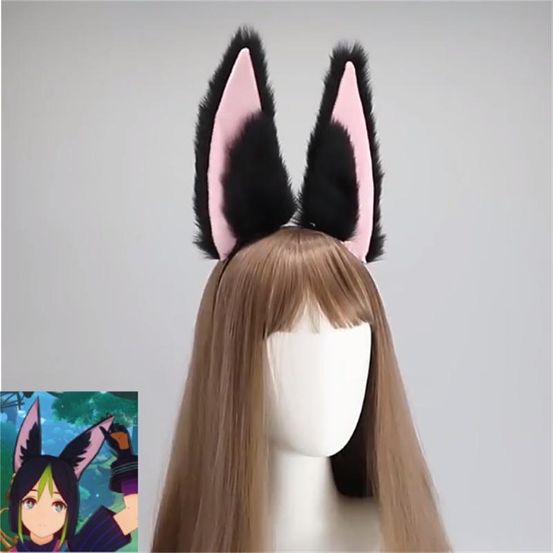 Genshin Tighnari Impact Plush Headdress Cartoon Headband Bendable Rabbit Ears