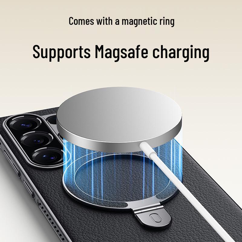 Samsung Galaxy S25 Ultra Magnetische Leder-Ständerhülle