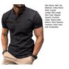 Camicia Estiva da Uomo Girocollo Maniche Corte Monocolore Pullover Bottoni Morbida Traspirante Casual Lunghezza Media Top da Lavoro Quotidiano da Uomo