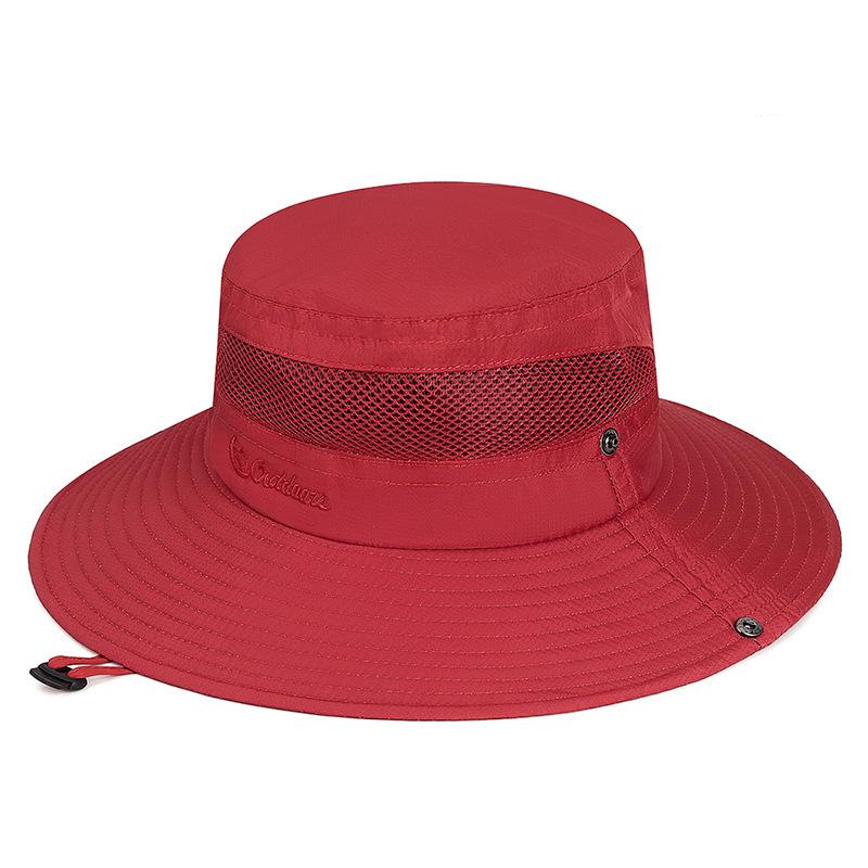 

Походные шляпы для мужчин и женщин для приключений в джунглях, путешествий, дышащие, с широкими полями, легкие и складные, шляпы для защиты от солнца Adjustable 55-60cm красный