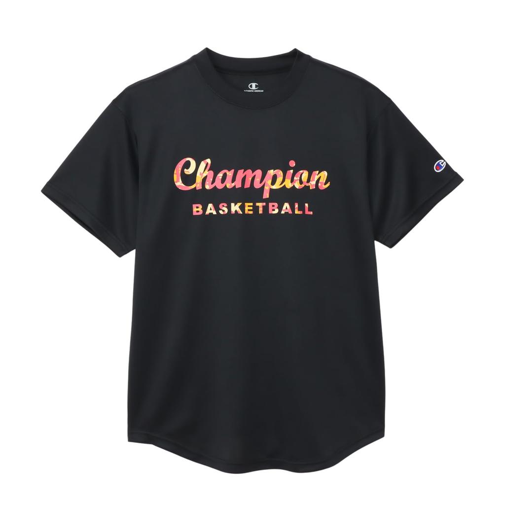 Champion Short Sleeve Round with Graphic Logo SHORT SLEEVE Women's T-Shirt, Black, Neck, Quick-Drying, Antibacterial, Breathable, Print,