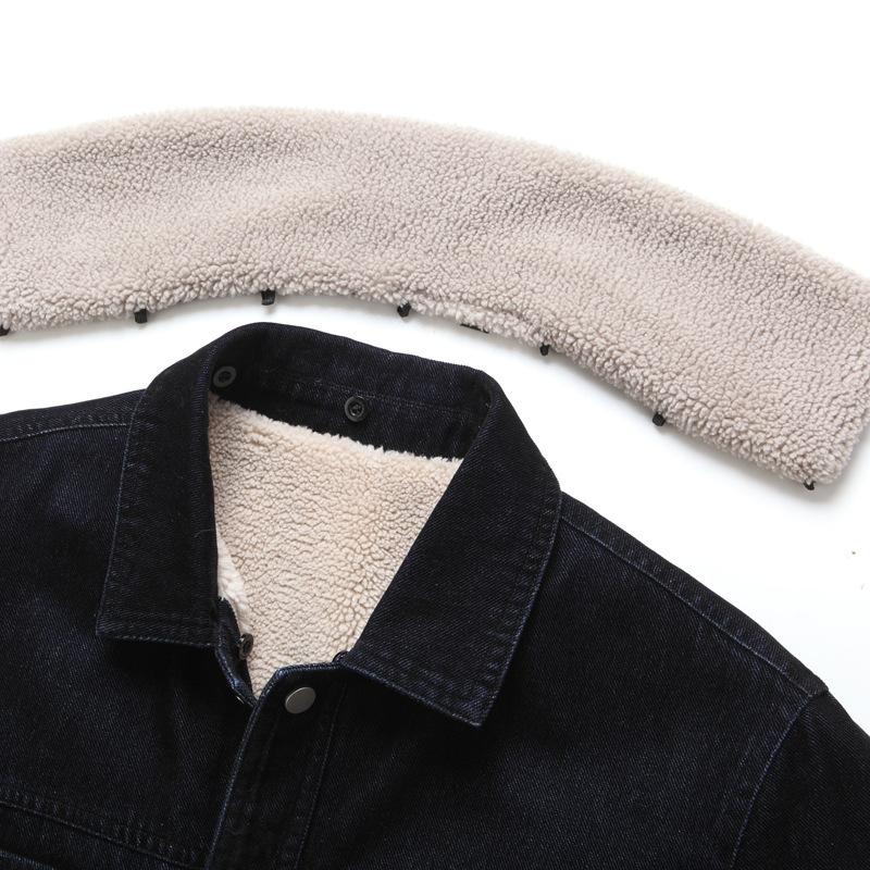 Плюшевая мужская куртка осень-зима новый стиль молодежный трехмерный накладной карман — фото 5