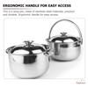 Casserole Stainless Steel Cooking Pot Induction Cooktop Handle Soup Cauldron Pasta
