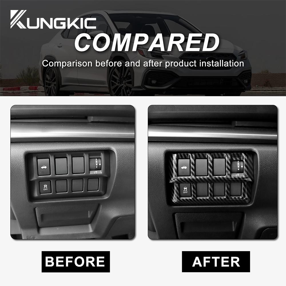 ABS Carbon Fiber Style For Subaru WRX 2022 2023 2024 Sticker Car Accessories Rear Trunk Switch Decoration Cover Trim LHD
