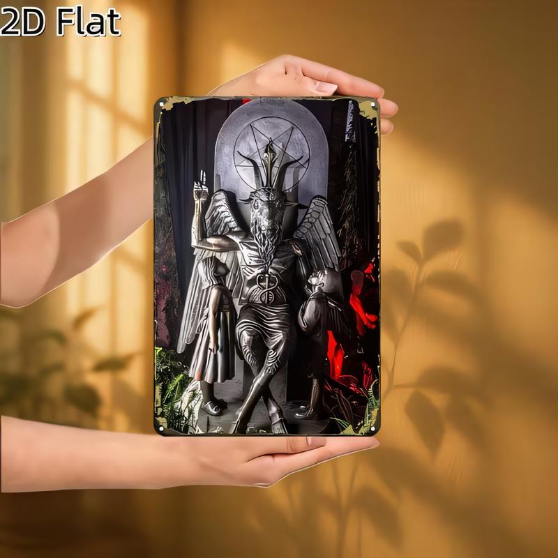 Tin Sign  Gothic Angel Skeleton Illustration Metal Wall Decor Vintage Halloween Party Bar Pub Home Wall Art Retro Plaque   Ga