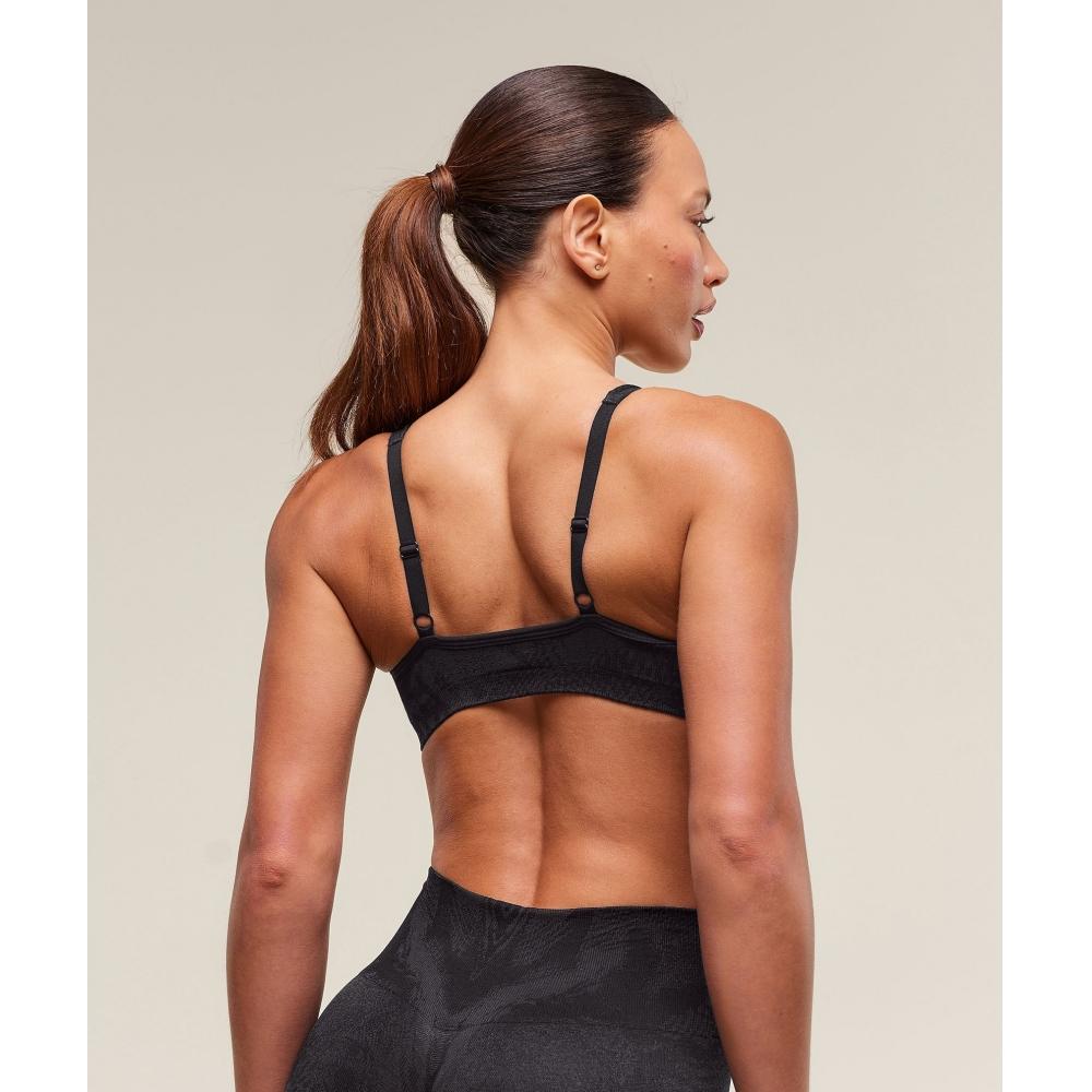 Gymshark Adapt X Whitney Animal Seamless Twist Front Bra Asphalt Grey Black B3b3g Gc8d