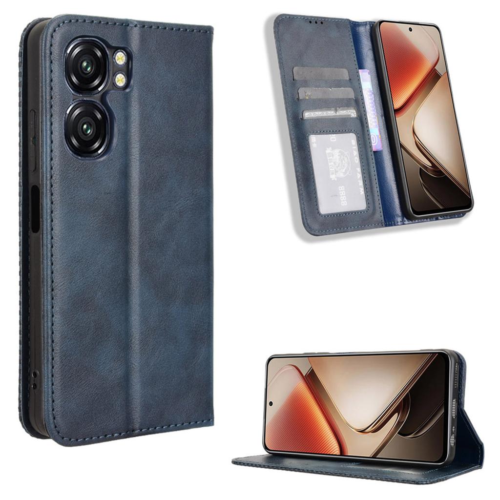 Dla Oukitel C58 Pro/C58 Skórzane Etui Portfel Stojak Tekstura Retro Pokrowiec na Telefon