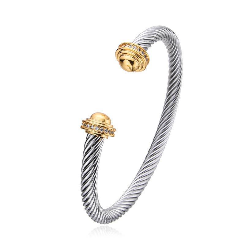 Popolare in Europa e America Bracciale con Apertura a Filo Intrecciato Micro-intarsiato, Bracciale in Filo di Perle Intrecciato Oro e Argento 2026