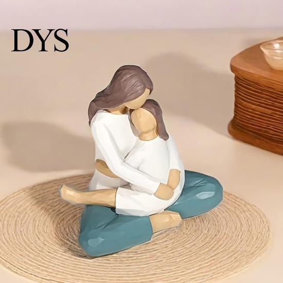 Elegant Home Office Decor Faceless Mother And Child Figurine, Heartwarming Resin Statue, Modern Statue Minimalist Sculpture for Living Room