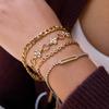 J&D Classic Leaf Rhinestone Chain Bracelet Stacking Wearing Fashion Bracelet
