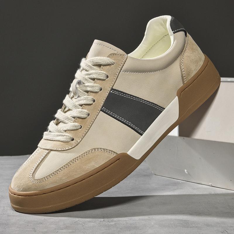 Fashion New Trend Mens Leather Sneakers Leisure Male Casual Shoes Versatile Vulcanized Footwear Simple Tenis Masculino Skateboard Shoes