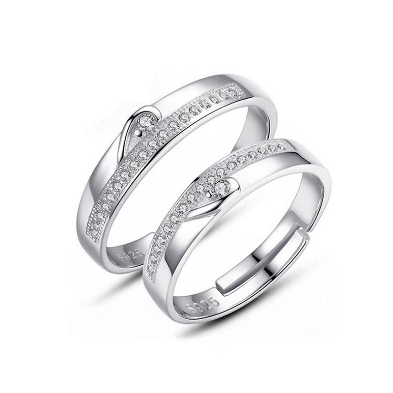 Classic Couple Rings For Men Women CZ Stone Trendy Wedding Lovers' Ring Jewelry Romantic Valentine's Day Present Ring Accessory