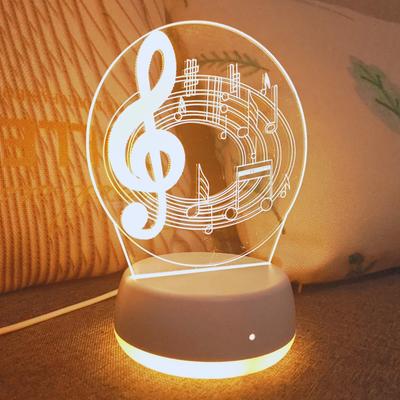 Circular Note 3D Night Light, Holiday Gift for Friends and Family, Room Decoration Light, Ambient Lighting.
