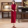 Red sleeveless national style new Chinese cheongsam improved young 1011 new women's high-end engagement toasting dress