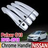 For Nissan Pulsar C13 Luxurious Chrome Door Handle Cover Trim Set Tiida 2015 2016 2017 2018 Car Accessories Stickers Car Styling