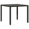 VidaXL Garden Table Glass Top Black 90x90x75 Cm Woven Resin 365586