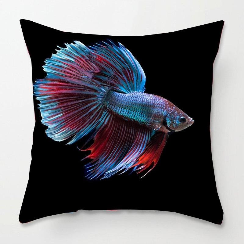 Tatami Bedside Square Pillow Animal Fish Print Pillow Case Home Sofa Pillow Cushion