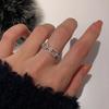925 Silver Geometric Cubic Zirconia Stackable Ring for Women Trendy Platinum Plated Party Jewelry Accessories