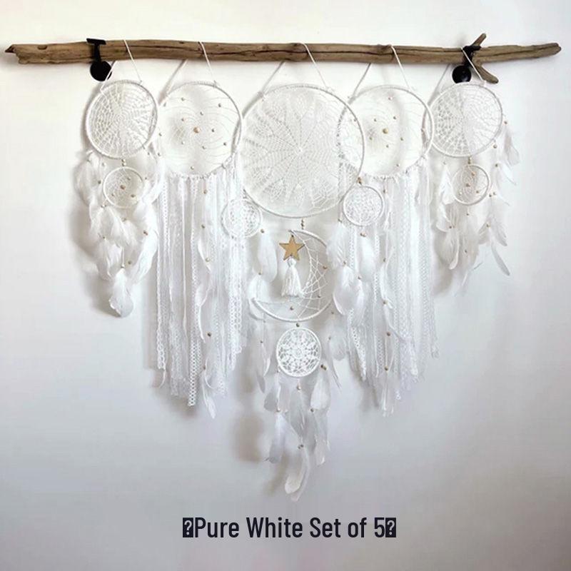Handmade Indian Dream Catcher Feather Wind Chime - Creative Wall Hanging for Bedroom or Homestay Decoration