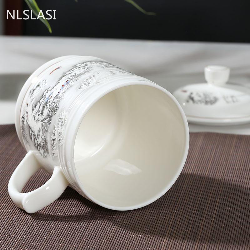Jingdezhen Keramikk Med deksel Tekopper Håndmalt Blomstermønster Master Tekopp Boutiques Te-seremoni Tilbehør Tilbehør