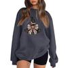 Women's Comfortable Round Neck Long Sleeve Sweatshirt Loose Fit Casual with Color and Halloween Print