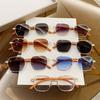 New Woodentexture Metal Sunglasses With Gray Lenses For Sun Protection And Fashion Style