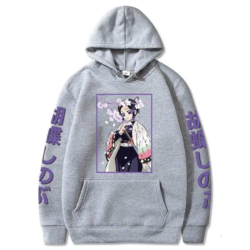 Demon Slayer Kamado Nezuko Oversize Anime Mikina s kapucí Streetwear s kapucí Hip Hop Muži/ženy Volný svetr Oblečení Dětská mikina