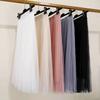 Elegant Women Tulle Skirt Korean Fashion Mesh White A Line Ladies Pleated Skirt Summer Chic High Waist Black Party