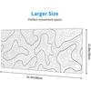 Abstract Topographic Map White Grey Black Gaming Mouse Pad Long Mouse Pad Large Desk Mat 31.5 X 11.8 Inch Mousepad with Non-Slip Base Stitched Edge