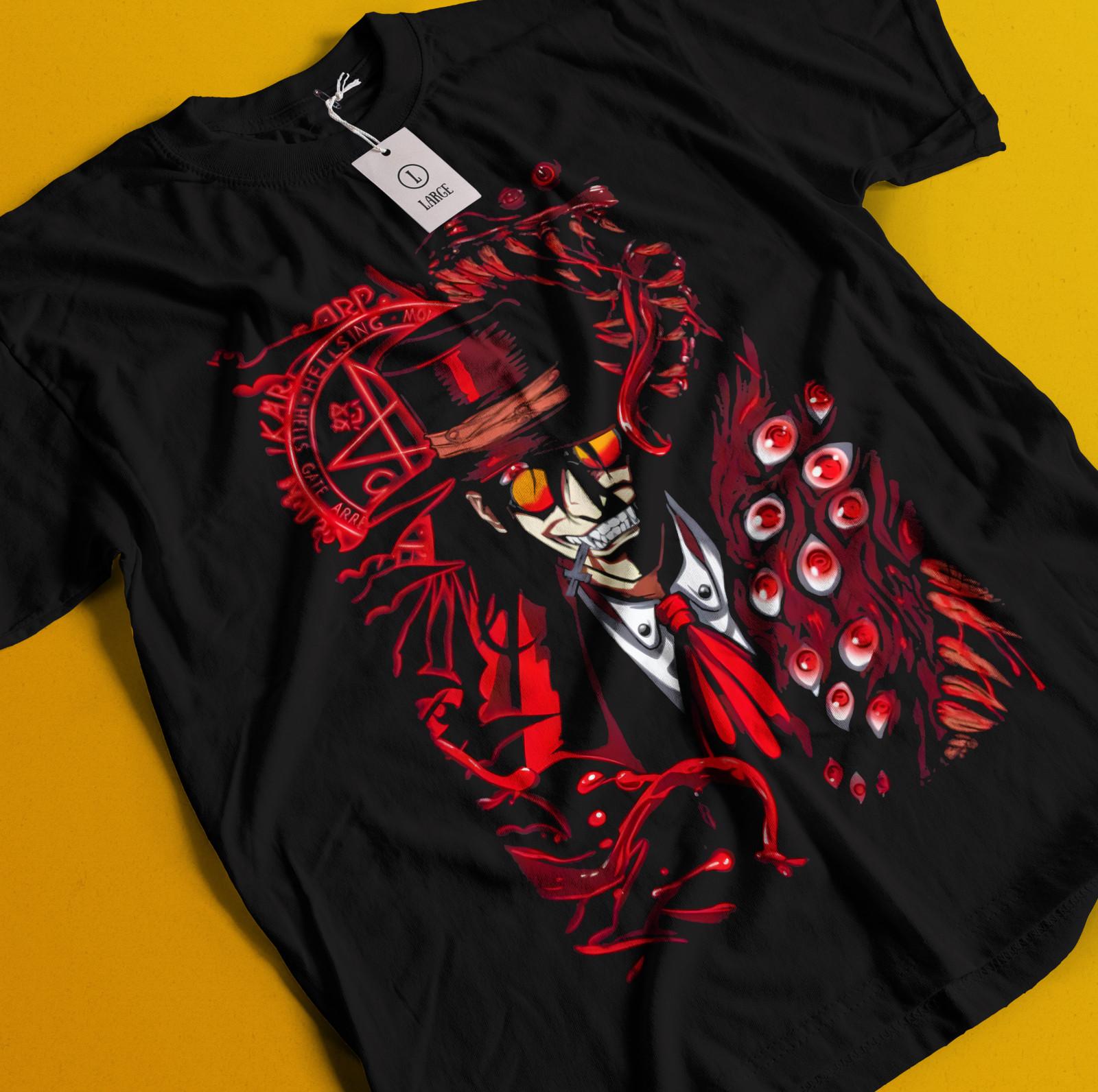 Hellsing Shirt Alucard Tshirt Seras Victoria T-Shirt Mens Womens Tees Top Vampire Tee Anime Dracula 4XL
