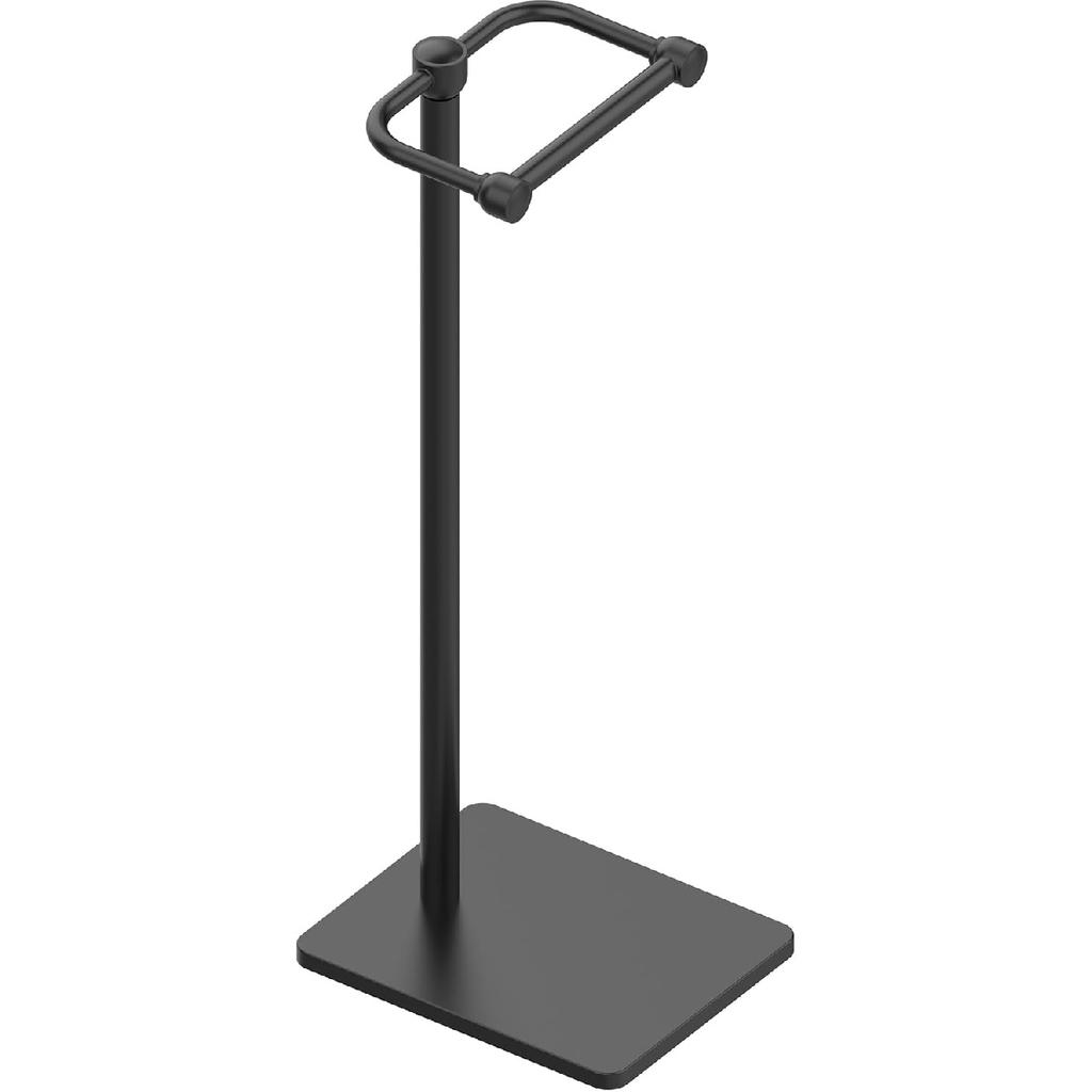RUACQ Toilet Paper Holder Stand, Bathroom Toilet Paper Roll Holder Free Standing, Toilet Tissue Holder Stand with Post Pivoting Design, Stable