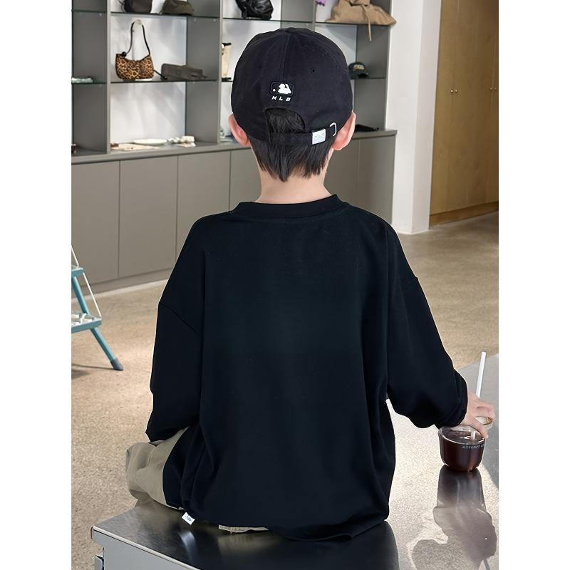 Pure Cotton Children's Long-Sleeve T-Shirt, Spring/Autumn Korean Style for Big, Medium, and Small Kids