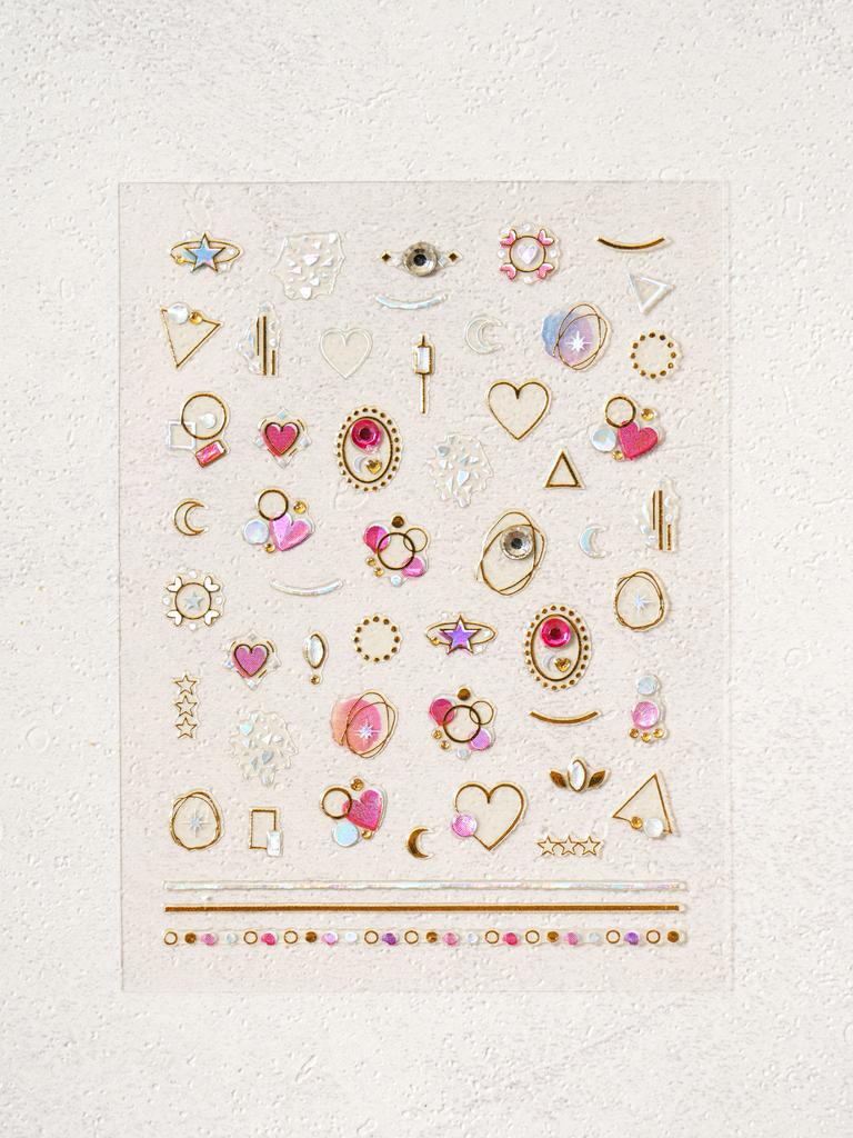 Metallic Stone Gold & Silver Foil Nail Art Stickers