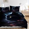 3pcs Anime Cat Galaxy Bedding Set - Includes One Quilt Cover and Two Pillowcases (No Fillers) - Perfect for Bedroom Decor and Guest Room Acc