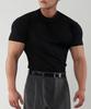 UNTAPPED STUDIO Muscle Fit 16-Count Cotton Spandex Short Sleeve Plain T-Shirt (2 Colors)