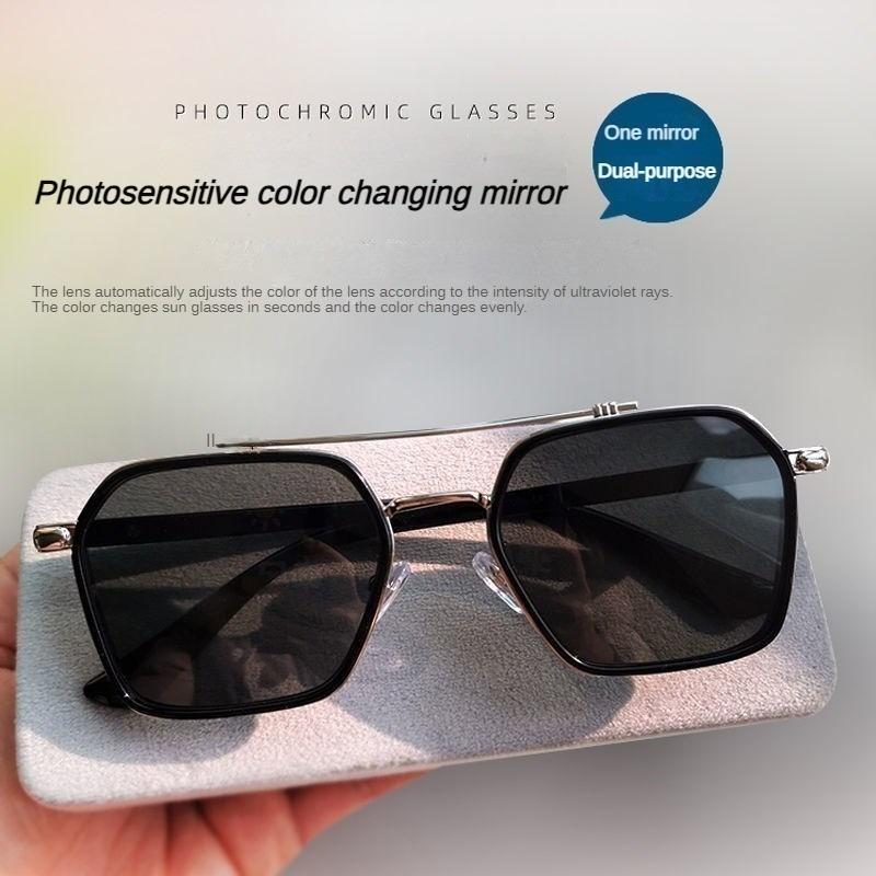 Fotochromatické Polarizované Sluneční Brýle UV400 Pilotní Styl Zabarvující se Čočky Pánské Antireflexní Řidičské Brýle Odstíny pro Muže