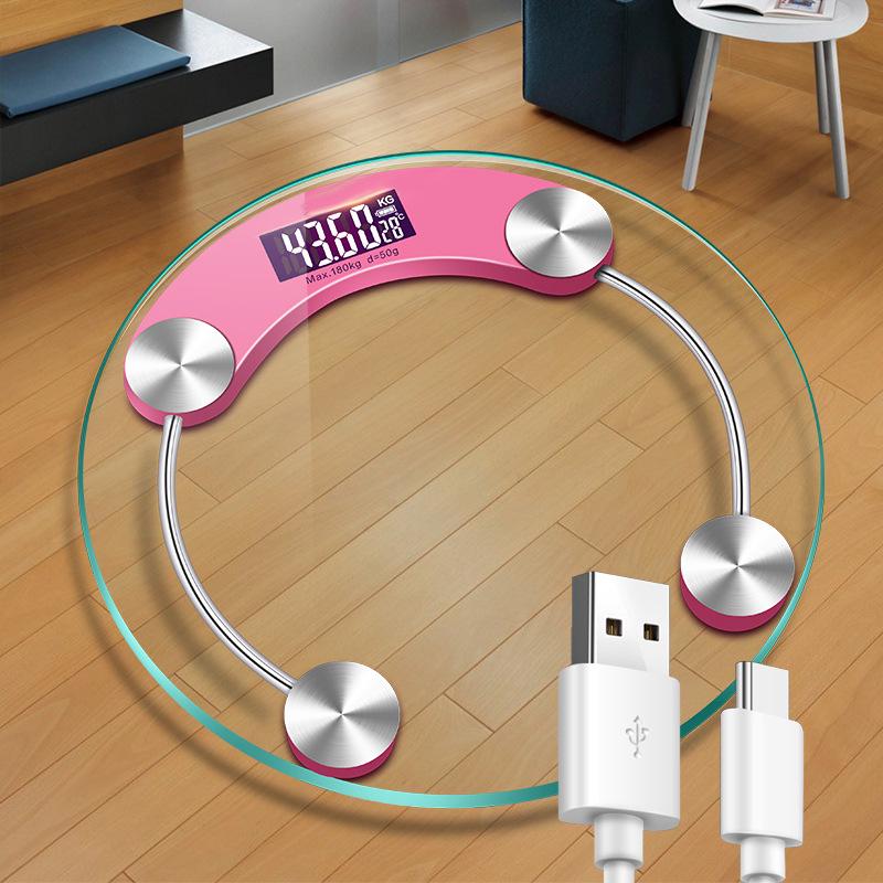 Baolan Round Smart Glass Body Scale - Electronic Health Weight Scale for Adults