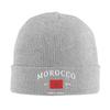 Custom Morocco Flag Skullies Beanies Caps Unisex Winter Warm Knit Hat Adult Moroccan Pride Patriotic Bonnet Hats Outdoor Ski Cap