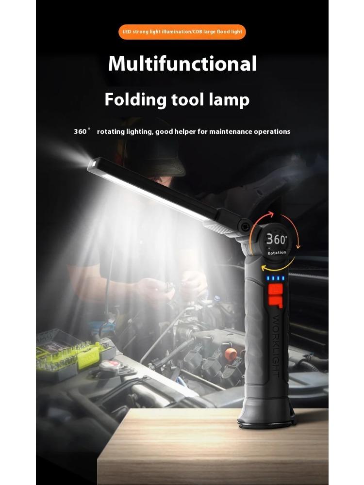 450LM COB LED Worklight Flashlight USB-C 800mA Work Light Magnetic 360° Garage Repair Inspection Lamp 4Mode Pocket Flood Light