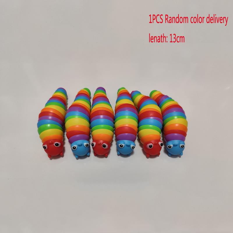 3D Slug Fidget Toy Colorful Slug Snail Toy Articulated Flexible All Ages Relief Anti-Anxiety Sensory Toys For Children