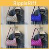 Fashionable Quilted Underarm Bag For Women Stylish Embroidered Shoulder Handbag In Silver Blue Pink And Raspberry