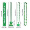12x St. Patrick's Day Accessories Set Green Shamrock Beads Necklaces Irish Party Shoulder Straps for Costume Accessories