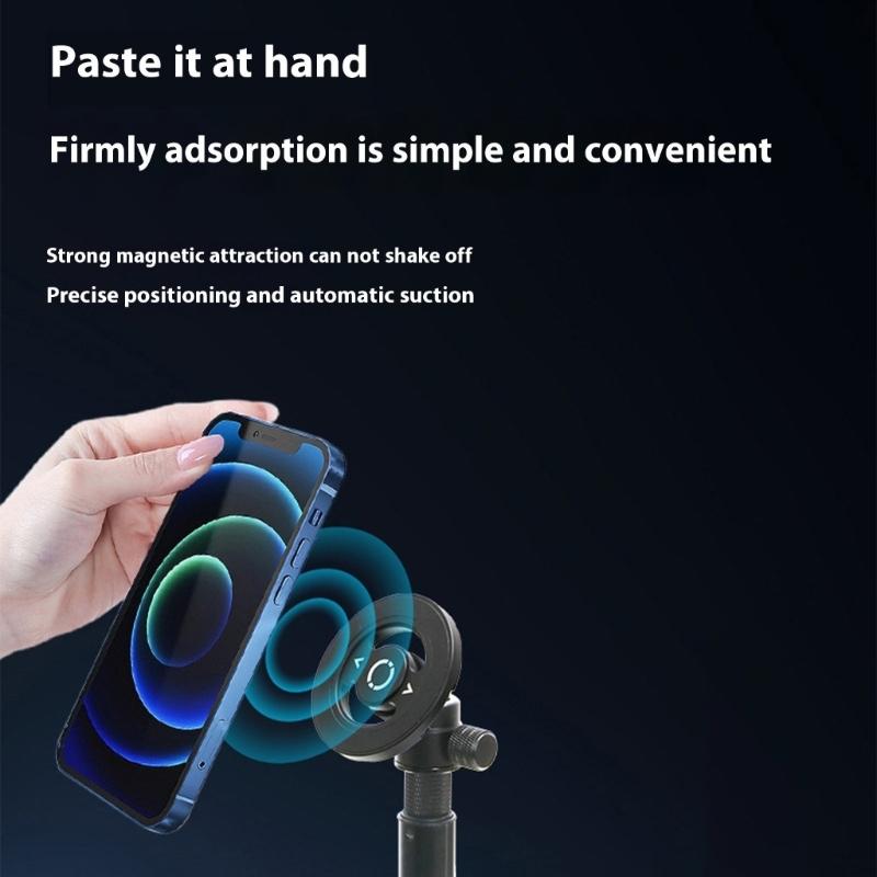Magnetic Car Phone Mount Clip Aluminum Alloy Base 17mm Universal Ball Head Adapter For Dashboard Windshield Phone Holder