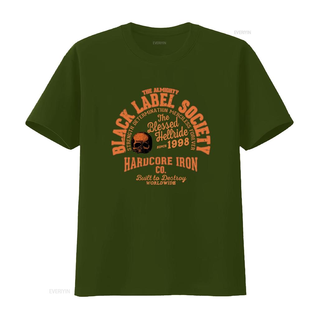 T-shirt Black Label Society Hardcore Hellride stampa posteriore vintage Lavata Traspirante Comoda Leggermente Unisex streetwear